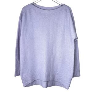 Anthropologie Naomi Sweater Merino Wool Blend Lavender Purple SMALL Boat Neck